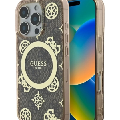 Guess IML Peony On 4G Background MagSafe Back Case for Apple iPhone 16 Pro GUHMP16LH4PYEEW 3666339300074