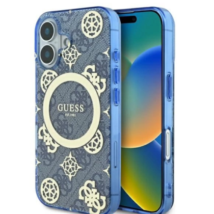 Guess IML Peony On 4G Background MagSafe Back Case for Apple iPhone 16 GUHMP16SH4PYEEB 3666339300203