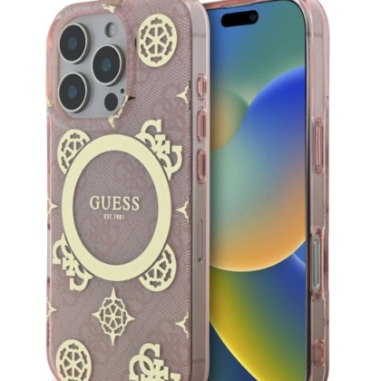 Guess IML Peony On 4G Background MagSafe Back Case for Apple iPhone 16 Pro GUHMP16LH4PYEEP 3666339300371