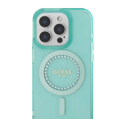 Guess IML Rhinestones MagSafe Case for Apple iPhone 16 Pro GUHMP16LPFTDTEN 3666339305925