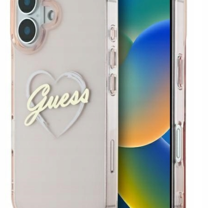 Guess IML Heart Back Case for Apple iPhone 16 GUHCP16SHCHGSPP 3666339306953