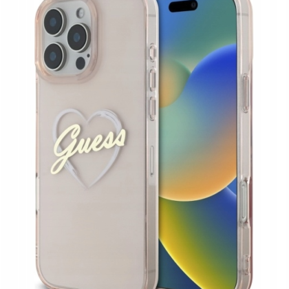 Guess IML Heart Back Case for Apple iPhone 16 Pro GUHCP16LHCHGSPP 3666339306977