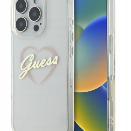 Guess IML Heart Back Case for Apple iPhone 16 Pro GUHCP16LHCHGSPT 3666339307271