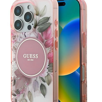 Guess IML Flower & Tonal Circle MagSafe Back Case for Apple iPhone 16 Pro GUHMP16PSHFWBDCEP 3666339308476