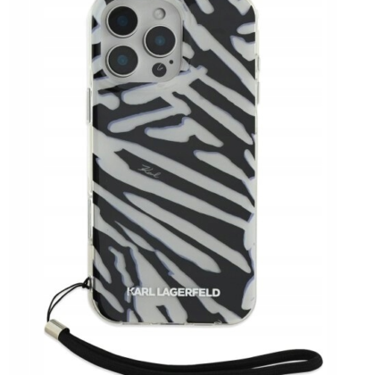 Karl Lagerfeld IML Zebra Pattern & Cord Back Case for Apple iPhone 16 Pro KLHCP16LHZBPKCCK 3666339320300