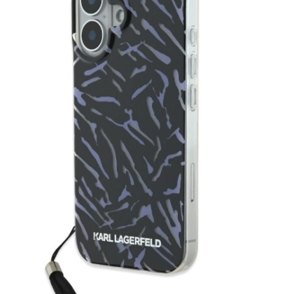 Karl Lagerfeld  Zebra With Cord Back Case for Apple iPhone 16 KLHCP16SHZBPKCCU 3666339320324