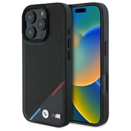 BMW M.Perforated Tricolor Line MagSafe Back Case for Apple iPhone 16 Pro Max BMHMP16X23PUPDK 3666339323875