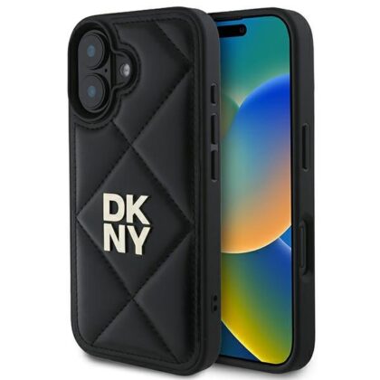 DKNY Quilted Stack Logo Back Case for Apple iPhone 16 DKHCP16SPQDSLK 3666339333461