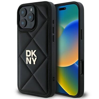 DKNY Quilted Stack Logo Back Case for Apple iPhone 16 Pro DKHCP16LPQDSLK 3666339333485