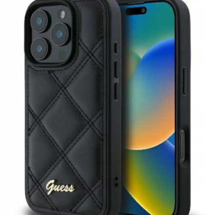 Guess Quilted Metal Logo Case for Apple iPhone 16 Pro Max GUHCP16XPSQSQSK 3666339345075