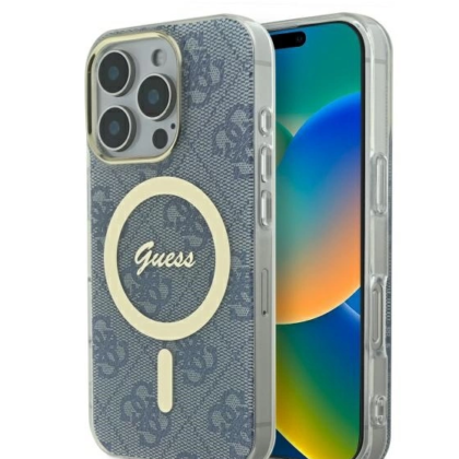 Guess IML 4G MagSafe Back Case for Apple iPhone 16 Pro GUHMP16LH4STB 3666339345389