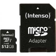 MEMORY MICRO SDXC 512GB UHS-I/W/ADAPTER 3423493 INTENSO  3423493 4034303028832