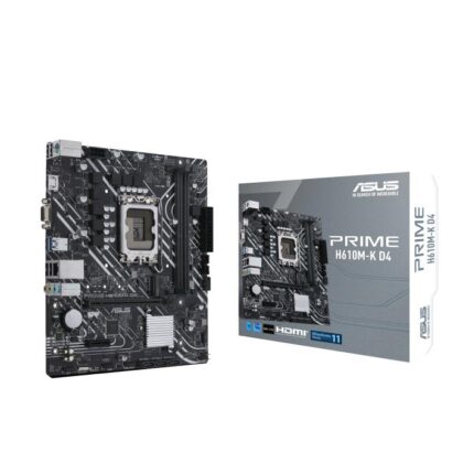 Mainboard ASUS Intel H610 LGA1700 MicroATX Memory DDR4 Memory slots 2 1xPCI-Express 3.0 1x 1xPCI-Express 4.0 16x 1xM.2 1x15pin D-sub 1xHDMI 2xAudio-In 1xAudio-Out 4xUSB 2.0 2xUSB 3.2 1xPS/2 1xRJ45 PRIMEH610M-KD4  PRIMEH610M-KD4 4711081565499