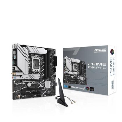 Mainboard ASUS Intel B760 Express LGA1700 Micro-ATX Memory DDR4 Memory slots 4 3xPCI-Express 4.0 16x 2xM.2 2xHDMI 1xDisplayPort 4xUSB 2.0 2xUSB 3.2 1xPS/2 1xRJ45 3xAudio port PRIMEB760M-AWIFID4  PRIMEB760M-AWIFID4 4711081982661