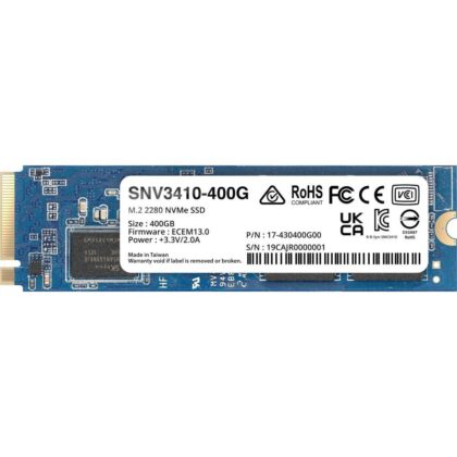 SSD SYNOLOGY SNV3400 400GB M.2 PCIE NVMe Write speed 750 MBytes/sec Read speed 3000 MBytes/sec TBW 491 TB MTBF 1800000 hours SNV3410-400G  SNV3410-400G 4711174724598