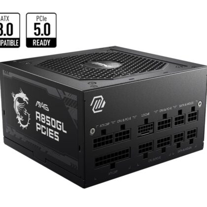 Power Supply MSI 850 Watts Efficiency 80 PLUS GOLD PFC Active MAGA850GLPCIE5  MAGA850GLPCIE5 4711377084253