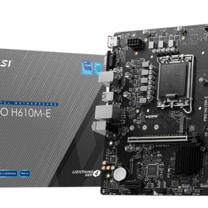 Mainboard MSI Intel H610 LGA1700 Micro-ATX Memory DDR5 Memory slots 2 1xPCI-Express 1x 1xPCI-Express 16x 1xM.2 1x15pin D-sub 1xHDMI 4xUSB 2.0 2xUSB 3.2 1xPS/2 1xRJ45 3xAudio port PROH610M-E  PROH610M-E 4711377125147