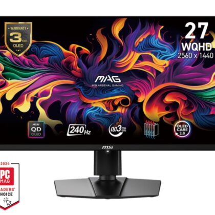 Monitor MSI 26.5" Gaming Panel QD-OLED 2560x1440 16:9 240Hz Matte 0.03 ms Swivel Pivot Height adjustable Tilt Colour Black MAG271QPXQD-OLEDE2  MAG271QPXQD-OLEDE2 4711377190312