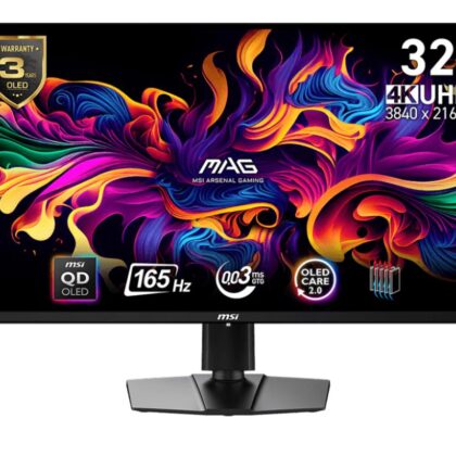 Monitor MSI 31.5" Gaming Panel QD-OLED 3840x2160 16:9 165Hz 0.03 ms Swivel Pivot Height adjustable Tilt Colour Black MAG321UPQD-OLED  MAG 321UP QD-OLED 4711377212250