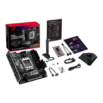 Mainboard ASUS AMD X870 SAM5 Mini-ITX Memory DDR5 Memory slots 2 1xPCI-Express 4.0 16x 1xPCI-Express 5.0 16x 2xM.2 1xHDMI 3xUSB 3.0 4xUSB 3.2 1xUSB-C 2xUSB4 1xRJ45 ROGSTRIXX870-IGAMWIFI  ROGSTRIXX870-IGAMWIFI 4711387740309