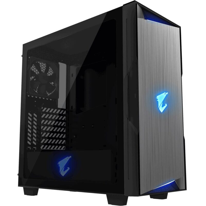 Case GIGABYTE AORUS C300 GLASS MidiTower Not included ATX MicroATX MiniITX Colour Black GB-AC300G  GB-AC300G 4719331551223