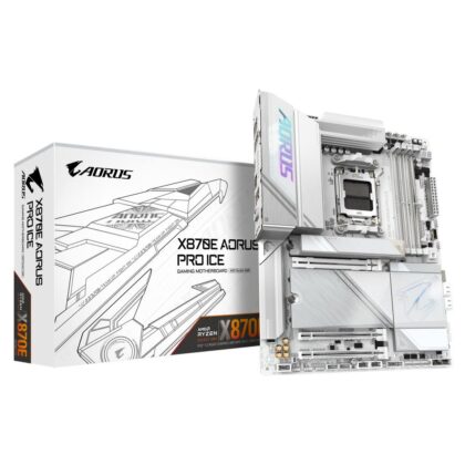 Mainboard GIGABYTE AMD X870E SAM5 ATX Memory DDR5 Memory slots 4 1xPCI-Express 3.0 4x 1xPCI-Express 4.0 4x	 1xPCI-Express 5.0 16x 4xM.2 1xHDMI 2xUSB 2.0 7xUSB 3.2 2xUSB-C 1xOptical S/PDIF 1xRJ45 2xAudio port X870EAORUSPROICE  X870E AORUS PRO ICE 4719331864798