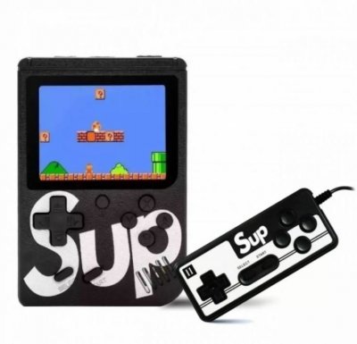 RoGer Retro mini Game console with 400 games / 3 inch color screen / TV output / Remote / Black RO-400-CO-2X-BK 4752168107058