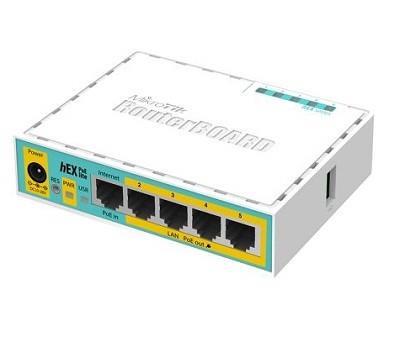 NET ROUTER 10/100M 5PORT HEX/POE LITE RB750UPR2 MIKROTIK  RB750UPR2 4752224000385