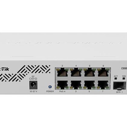 Switch MIKROTIK CSS610-8G-2S+IN Desktop/pedestal 8x10Base-T / 100Base-TX / 1000Base-T 2xSFP+ CSS610-8G-2S+IN  CSS610-8G-2S+IN 4752224006929