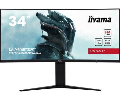 LCD Monitor IIYAMA 34" Gaming/Curved/21 : 9 Panel VA 3440x1440 21:9 180Hz Matte 0.4 ms Speakers Height adjustable Tilt Colour Black GCB3480WQSU-B1  GCB3480WQSU-B1 4948570122257