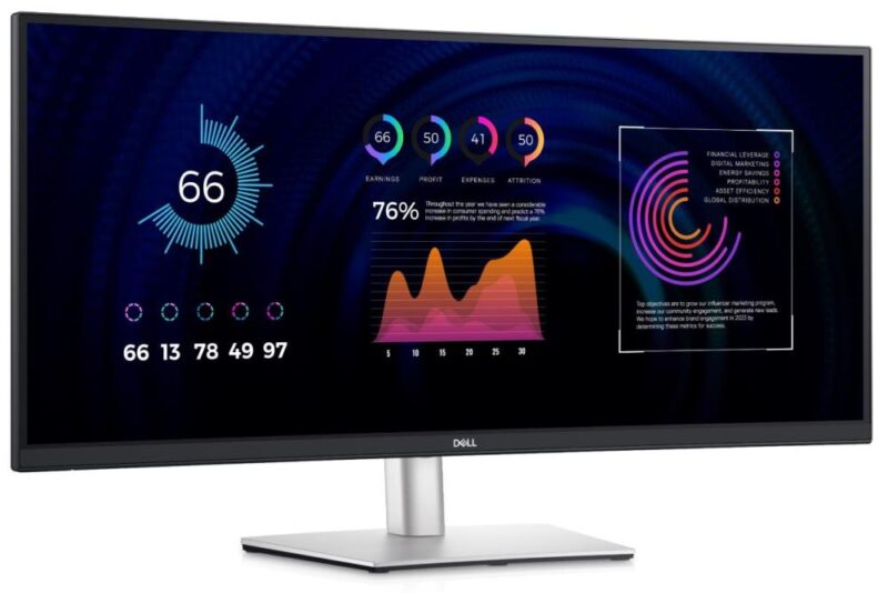 LCD Monitor DELL P3424WE 34" Business/Curved/21 : 9 Panel IPS 3440x1440 21:9 60Hz Matte 5 ms Swivel Height adjustable Tilt 210-BGTY  210-BGTY 5397184657256