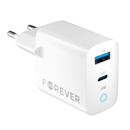 Forever TC-06 GaN Charger PD / QC / 1x USB-C / 1x USB / 20W GSM171394 5900495088659