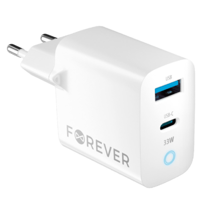 Forever TC-06 GaN Charger PD / QC / 1x USB-C / 1x USB / 33W GSM171395 5900495088666