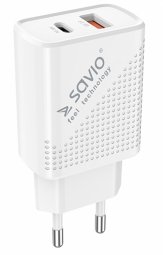 Savio LA-04 Wall USB charger Quick Charge PD 3.0 Charger 18W LA-04 5901986046790