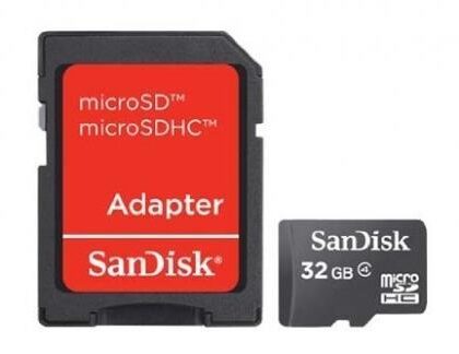 MEMORY MICRO SDHC 32GB W/ADAPT/CL4 SDSDQM-032G-B35A SANDISK  SDSDQM-032G-B35A 619659066918