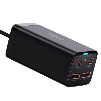 Baseus GaN3 Pro Wall Charger PD / 65W / 2x USB-C / 2x USB  + USB-C - USB-C Cable BRA012856 6932172600334