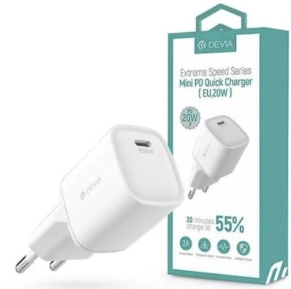 Devia Smart Mini PD USB-C Wall Charger 20W 6938595379499 6938595379499