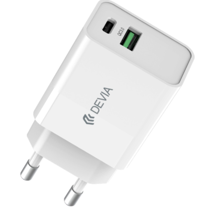 Devia Smart PD 25W Wall Charger + USB-C - USB-C Cable 1.2m RLC-383-EC042-WH 6938595383373