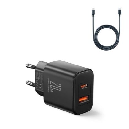 Joyroom JR-TCF05 USB-A USB-C Charger 20W  + USB-C Cable 1m JR-TCF05-BK 6941237128799