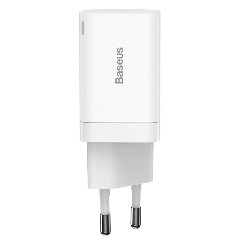 Baseus Super Si PD Wall Charger 30W /  1x USB-C / 1x USB BRA012292 6953156206359