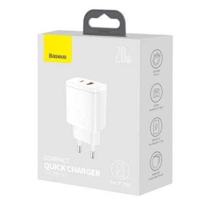 Baseus CCXJ-B02 Travel Charger USB-C 20W CCXJ-B02 6953156207240