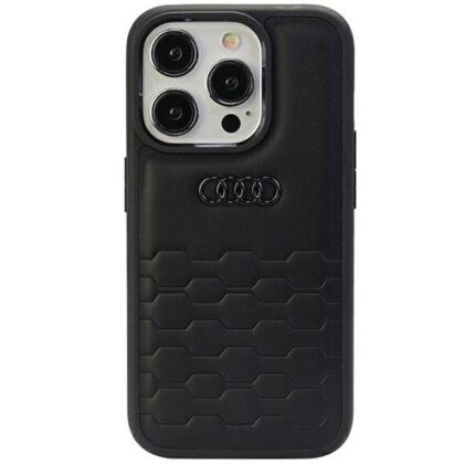 Audi GT Synthetic Leather Back Case for Apple iPhone 15 Pro AU-TPUPCIP15P-GT/D2-BK 6955250226516