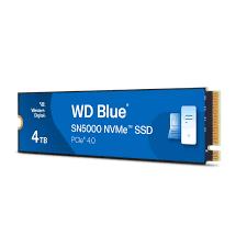 SSD WESTERN DIGITAL Blue SN5000 4TB M.2 PCIe Gen4 NVMe Write speed 5000 MBytes/sec Read speed 5500 MBytes/sec 2.38mm TBW 1200 TB WDS400T4B0E  WDS400T4B0E 718037898384