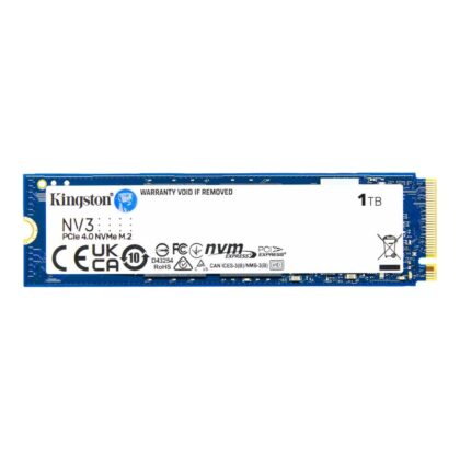 SSD KINGSTON NV3 1TB M.2 PCIE NVMe 3D NAND Write speed 4000 MBytes/sec Read speed 6000 MBytes/sec TBW 320 TB MTBF 200000 hours SNV3S/1000G  SNV3S/1000G 740617344790