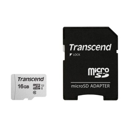 MEMORY MICRO SDHC 16GB W/ADAP/C10 TS16GUSD300S-A TRANSCEND  TS16GUSD300S-A 760557842064