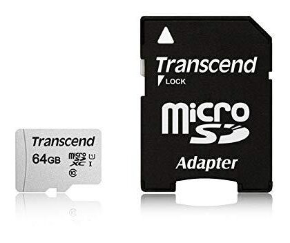 MEMORY MICRO SDXC 64GB W/ADAPT/UHS-I TS64GUSD300S-A TRANSCEND  TS64GUSD300S-A 760557842088