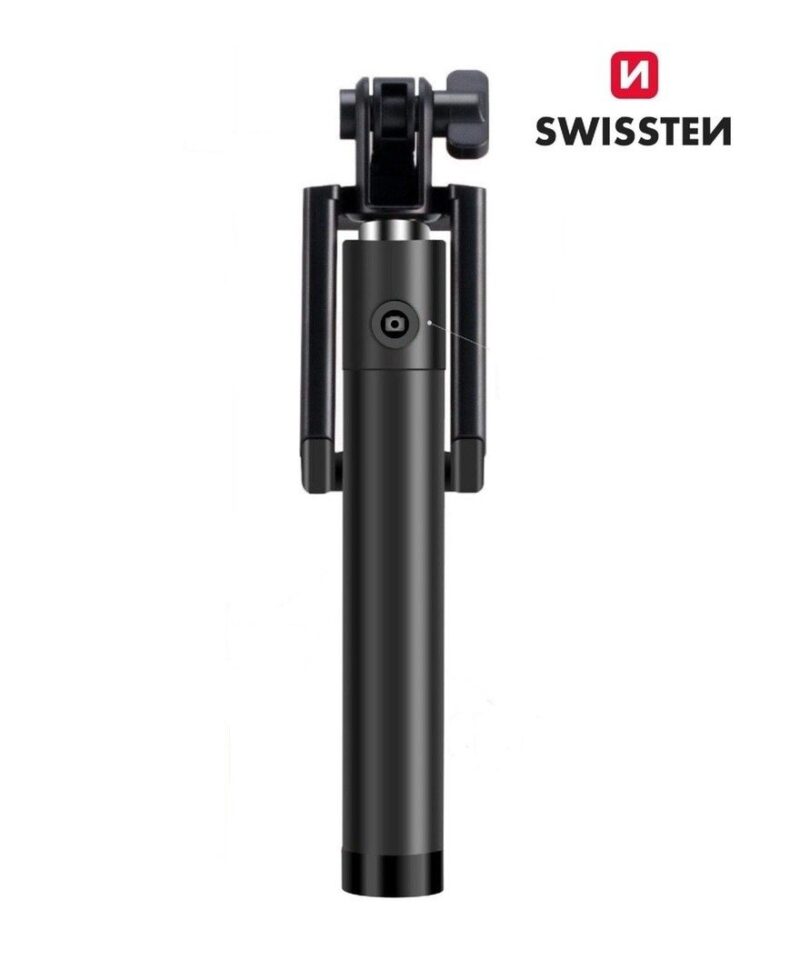 Swissten Wired Selfie Stick with Remote Button SW-SELF-BK 8595217443525