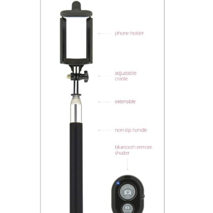 Swissten Bluetooth Selfie Stick For Mobile Phones and Cameras With Remote Control SW-SELF-B-B 8595217443532