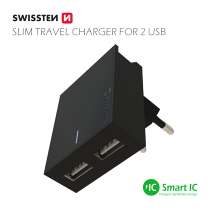 Swissten Premium Travel Charger 2x USB 3А / 15W SW-3A15W-BK 8595217463240