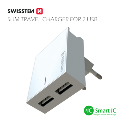 Swissten Premium Travel Charger 2x USB 3А 15W SW-3A15W-WH 8595217463257